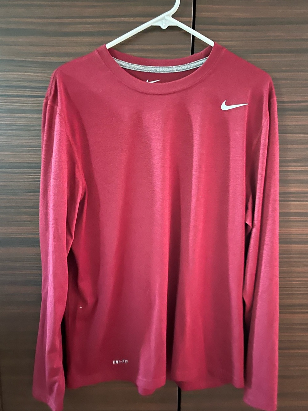 Nike Long Sleeve Dri-FIT Crew Shirt - Maroon